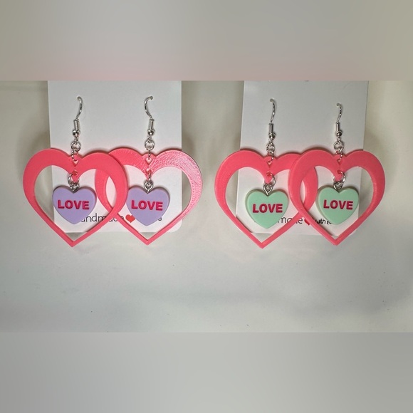 Handmade Heart Candy Love Earrings NEW - Picture 5 of 5